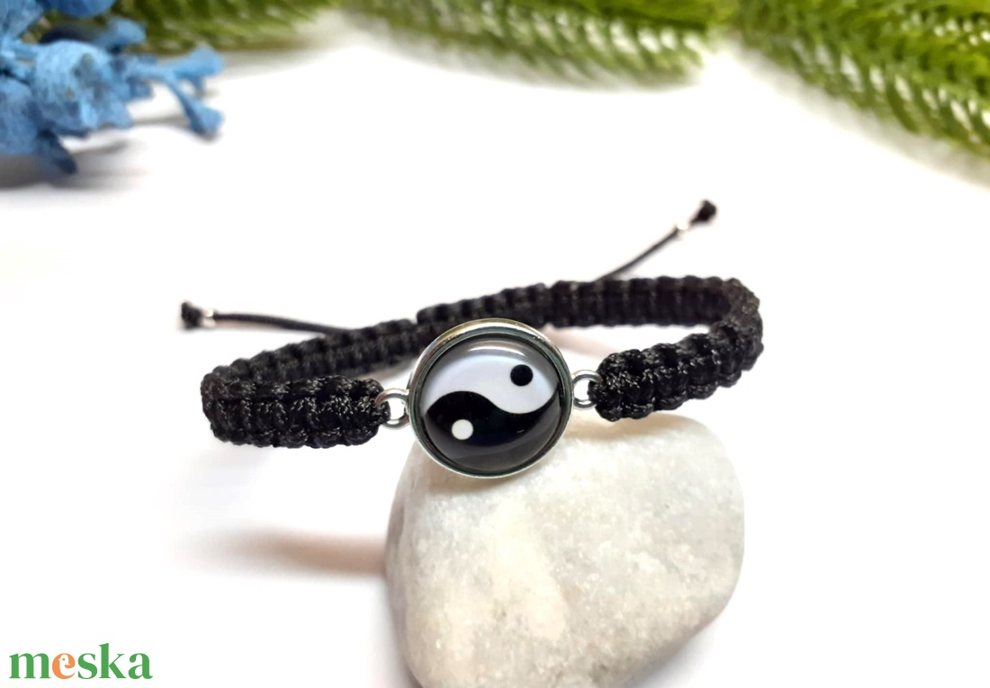 Jin - jang karkötő ; Yin - yang karkötő - ékszer - karkötő - fonott karkötő - Meska.hu