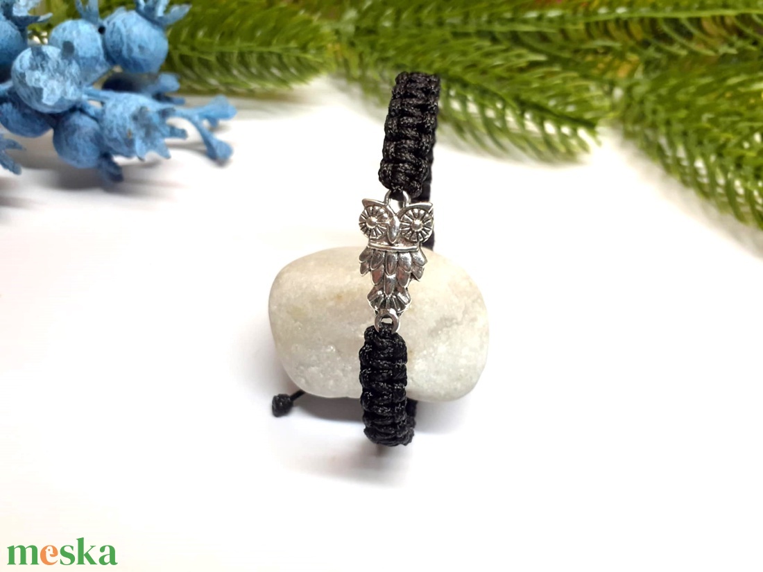 Bagoly karkötő - ékszer - karkötő - fonott karkötő - Meska.hu