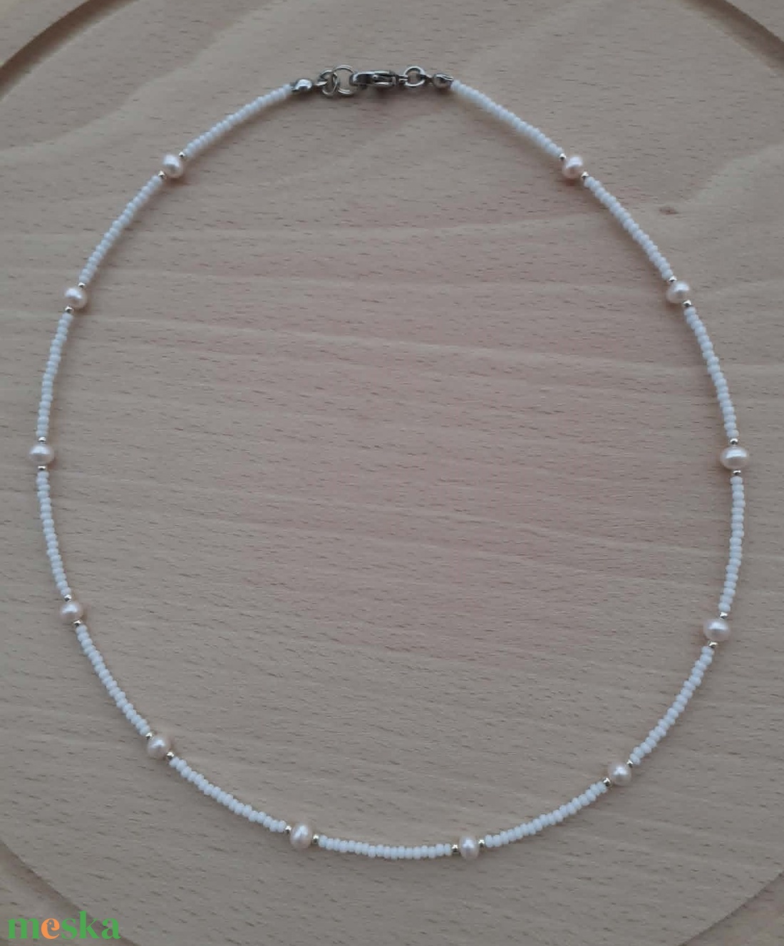Choker nyaklánc - Rövid nyaklánc - 44 cm hosszú  - ékszer - nyaklánc - gyöngyös nyaklánc - Meska.hu