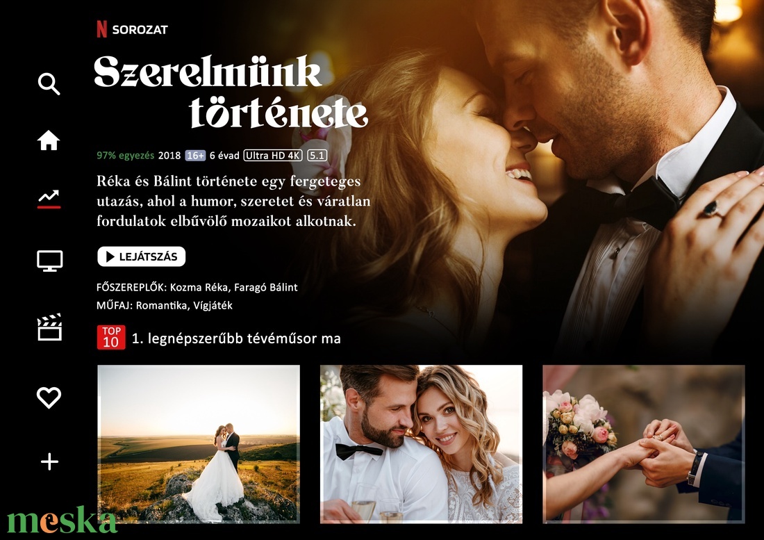 Személyre szabott Netflix - Sorozat emlékkép - Esküvői - művészet - grafika & illusztráció - digitális - Meska.hu