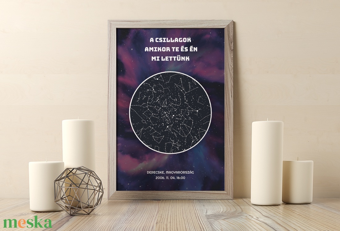 Személyre szabott Csillagtérkép poszter kerettel - Galaxis - művészet - grafika & illusztráció - digitális - Meska.hu