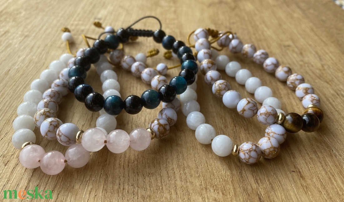 Állítható ásvány karkötő 8mm - ékszer - karkötő - gyöngyös karkötő - Meska.hu