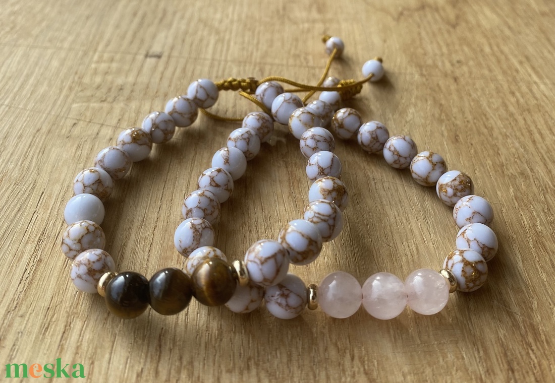 Állítható ásvány karkötő 8mm - ékszer - karkötő - gyöngyös karkötő - Meska.hu