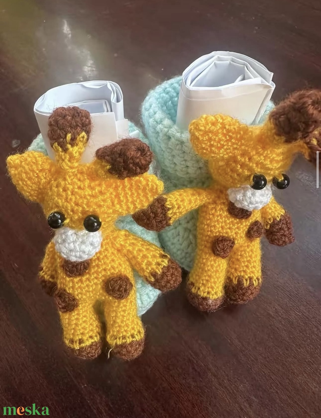 Horgolt zsiráfos babacipő � egyedi, kézműves ajándék - ruha & divat - gyerekruha - Meska.hu