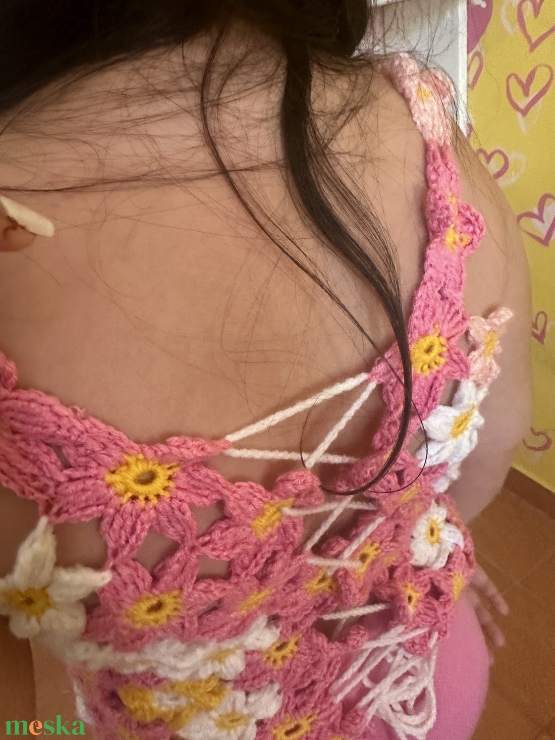 Horgolt virágos felső - ruha & divat - gyerekruha - Meska.hu