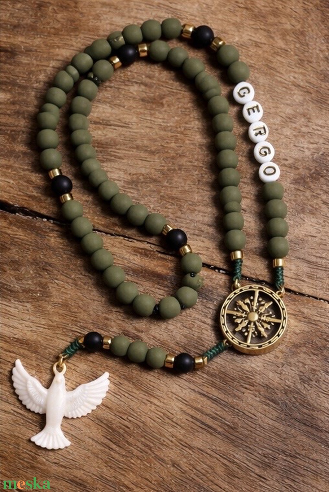 Névre szóló rózsafüzér - esküvő - emlék & ajándék - nászajándék - ceremónia szett - Meska.hu