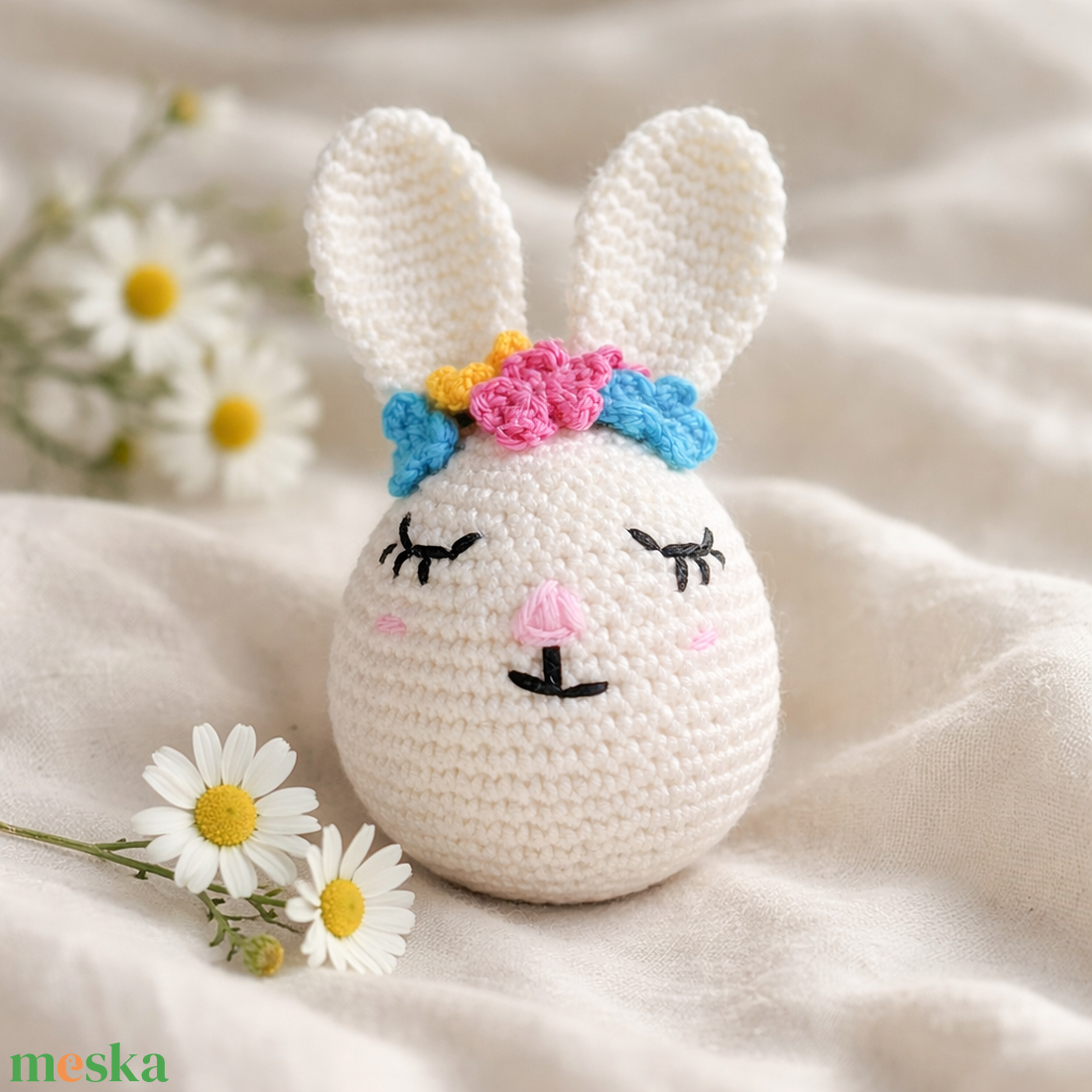 Horgolt nyuszi tojás � húsvéti dekoráció- fiú nyuszi  - otthon & életmód - dekoráció - asztal és polc dekoráció - asztaldísz - Meska.hu