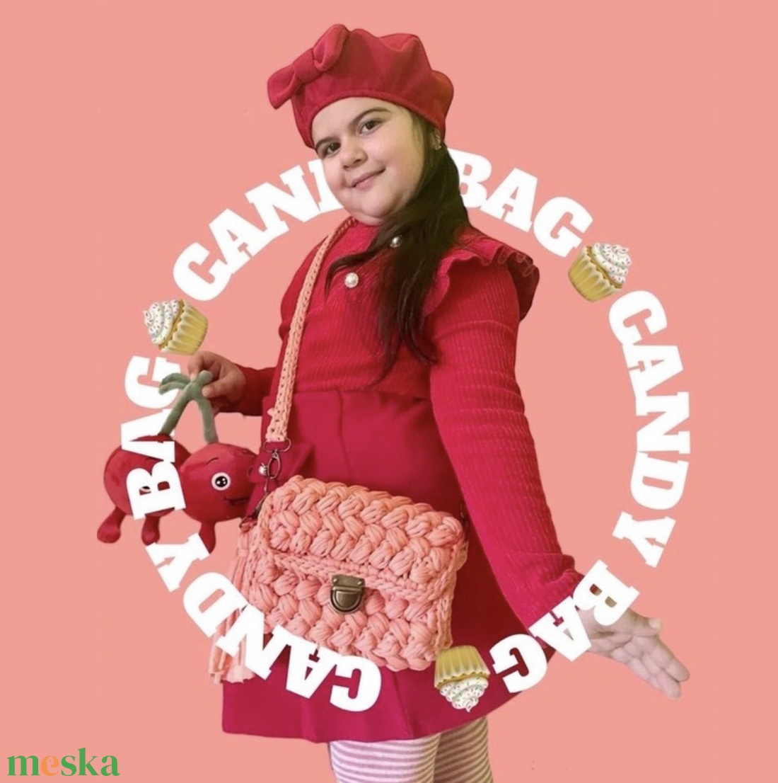 Horgolt női táska � kézzel készült keresztpántos táska - Melánia - táska & tok - kézitáska & válltáska - kézitáska - Meska.hu