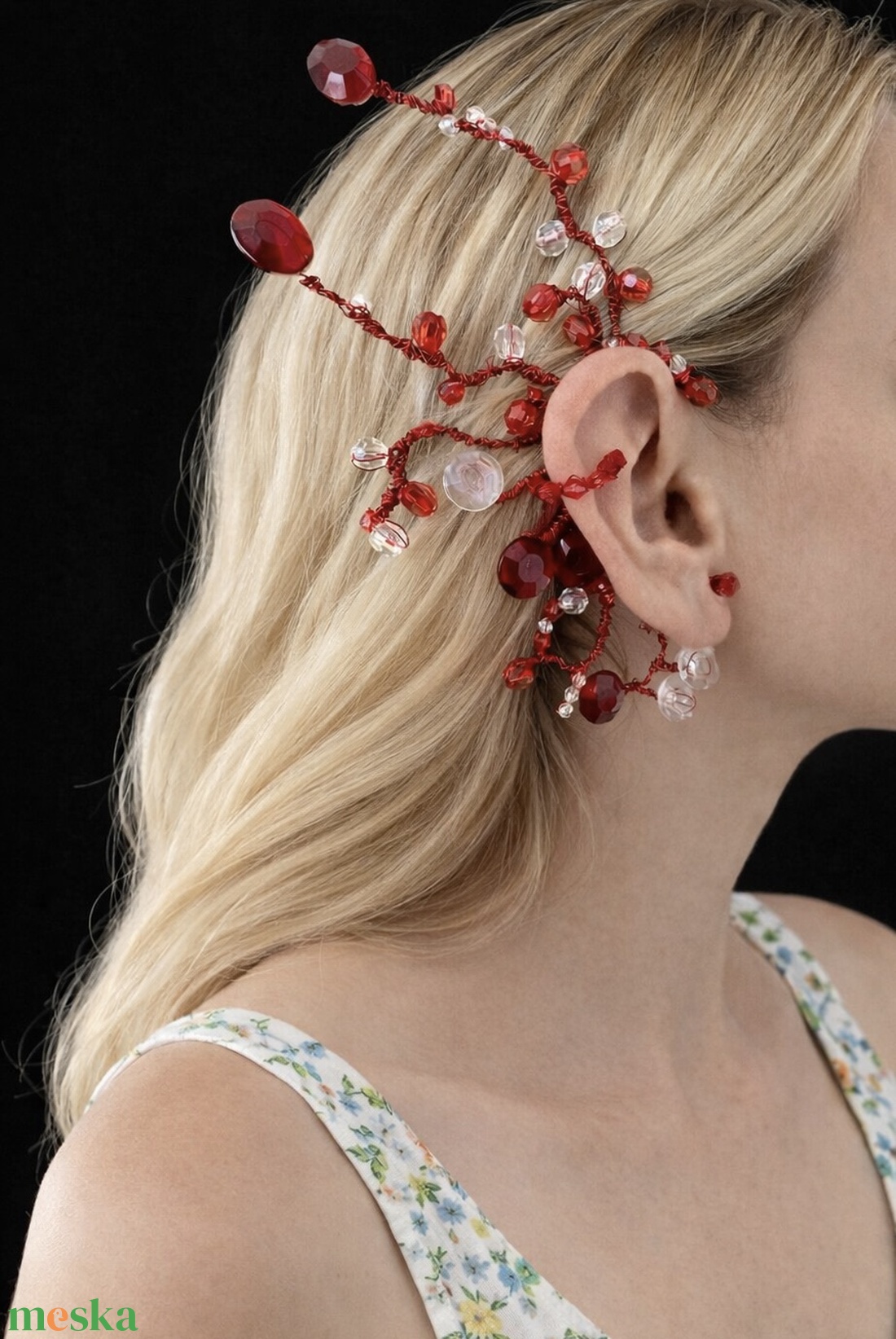 Fülékszer- Lángszirom - ékszer - ékszerszett - Meska.hu