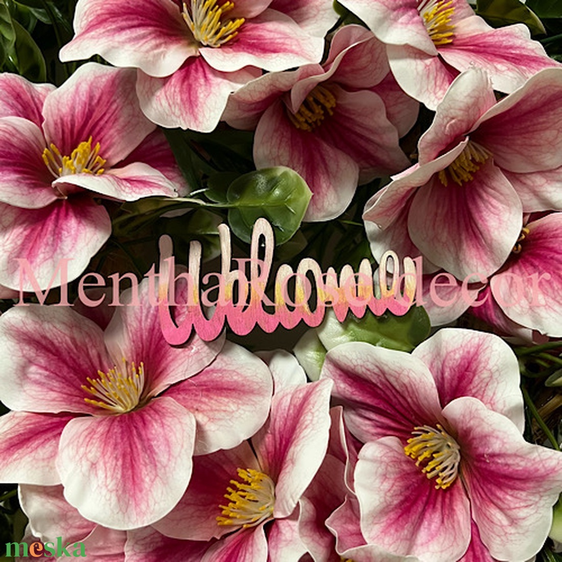 Magnóliás kopogtató ajtódísz - otthon & életmód - virágdekoráció - virágdíszek - dekor koszorúk, kopogtatók - Meska.hu