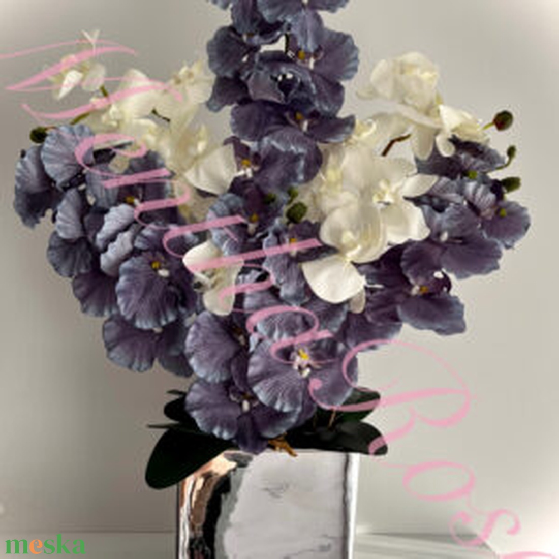 Többszínű orchidea kaspóban - otthon & életmód - virágdekoráció - virágdíszek - virágdísz kaspóban - Meska.hu