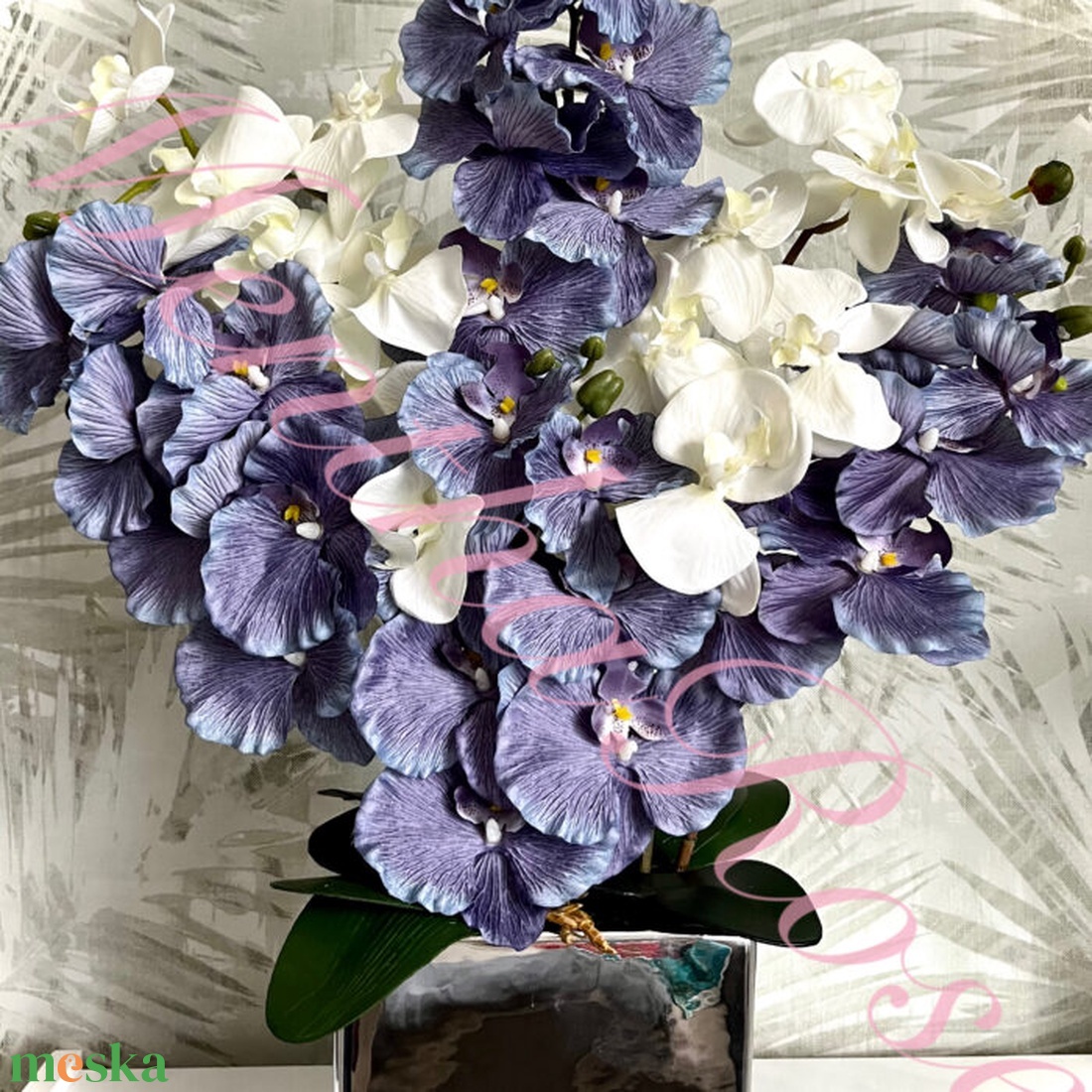 Többszínű orchidea kaspóban - otthon & életmód - virágdekoráció - virágdíszek - virágdísz kaspóban - Meska.hu