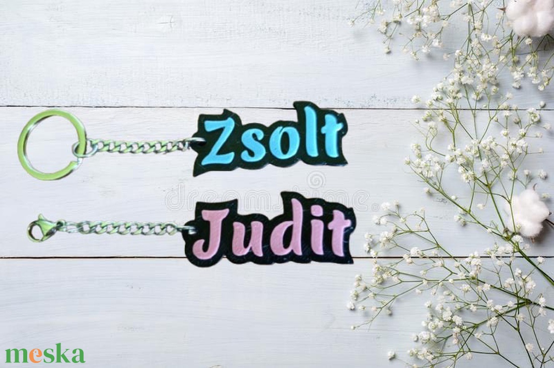 Egyedi neves kulcstartó-3D nyomtatott ajándéktárgy - táska & tok - kulcstartó & táskadísz - kulcstartó - Meska.hu