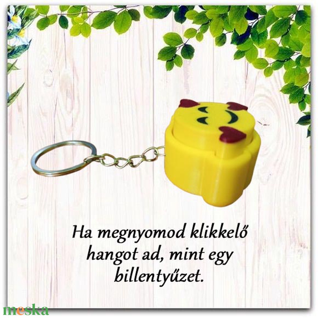 Klikkelős smiley kulcstartó (szerelmes) � vicces 3D nyomtatott ajándék - táska & tok - kulcstartó & táskadísz - kulcstartó - Meska.hu