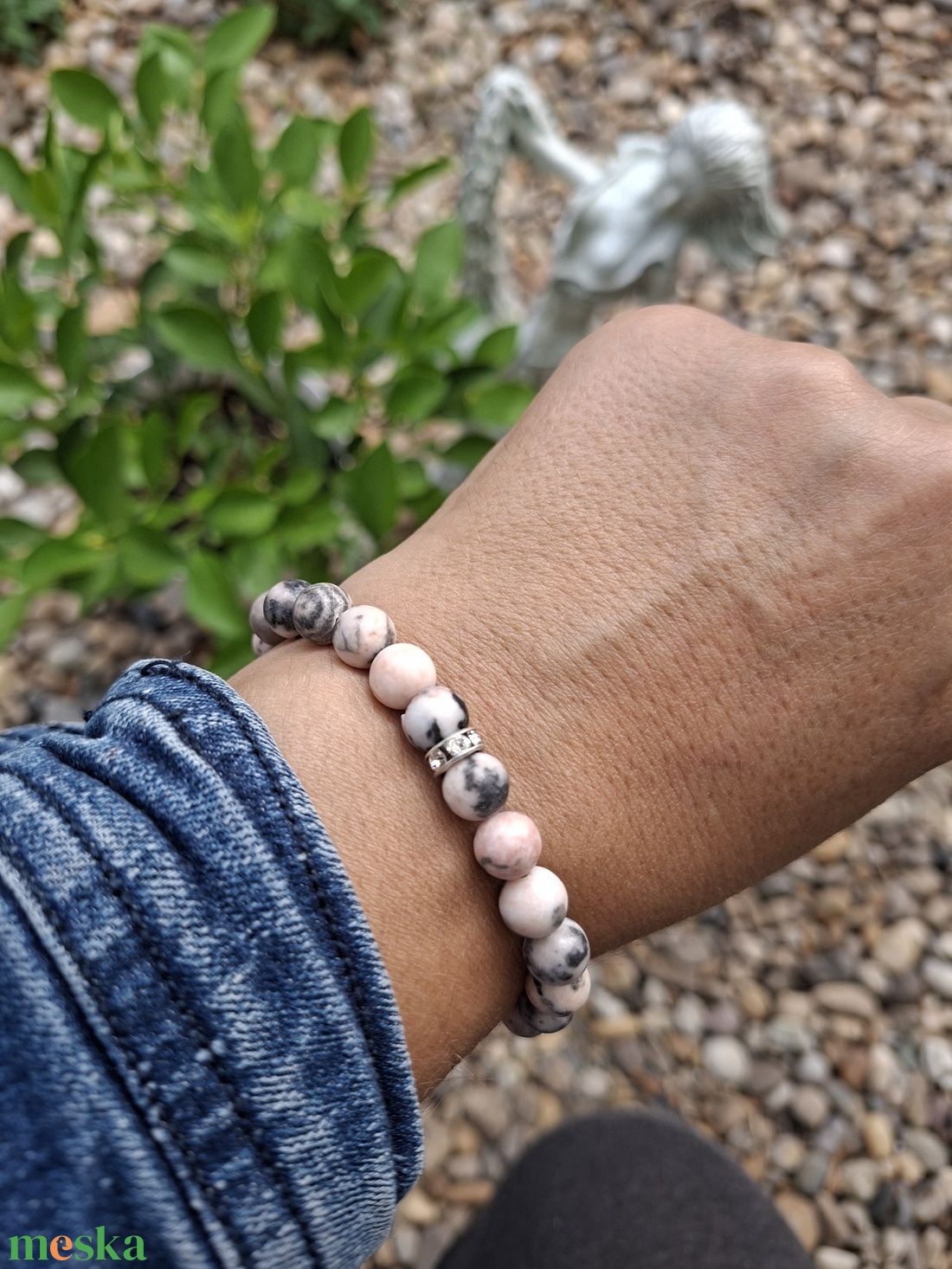 Rózsaszín zebra jáspis (Pink Zebra Jasper) - ékszer - karkötő - ásványkarkötő - Meska.hu