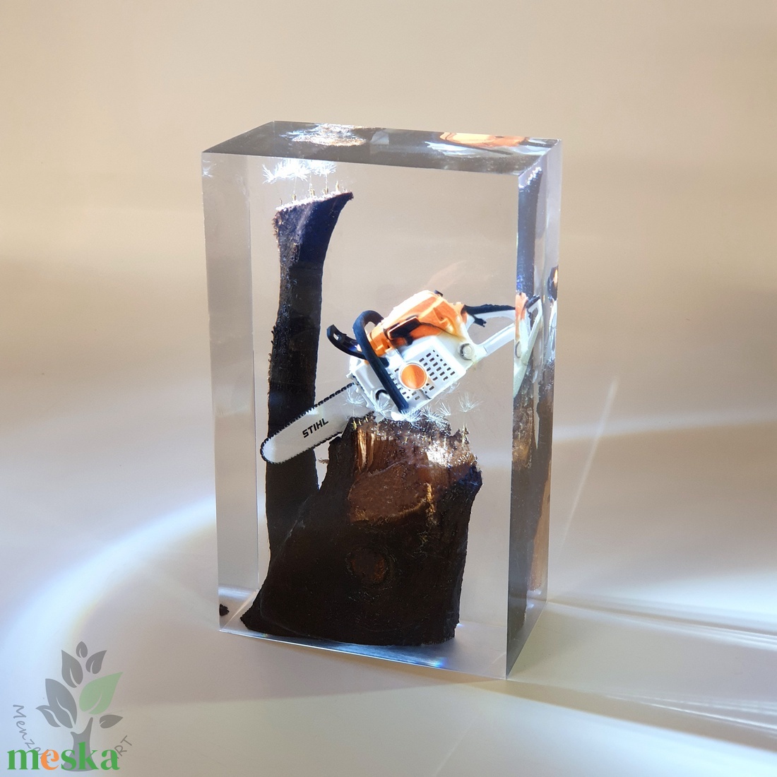 STIHL fűrész szerelmeseknek, ajándék férfiaknak  - otthon & életmód - dekoráció - asztal és polc dekoráció - asztaldísz - Meska.hu