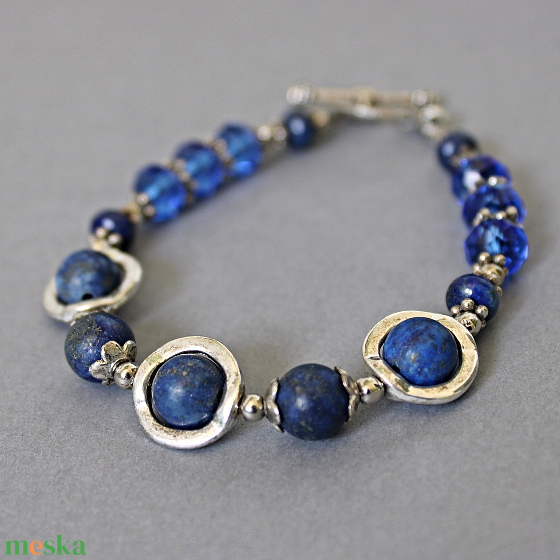 Galaxy - karkötő lapis lazulival, rusztikus karkötő, kék ásvány karkötő, - ékszer - karkötő - gyöngyös karkötő - Meska.hu Galaxy - karkötő lapis lazulival, rusztikus karkötő, kék ásvány karkötő, - ékszer - karkötő - gyöngyös karkötő - Meska.hu