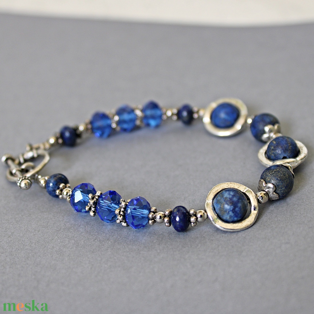 Galaxy - karkötő lapis lazulival, rusztikus karkötő, kék ásvány karkötő, - ékszer - karkötő - gyöngyös karkötő - Meska.hu Galaxy - karkötő lapis lazulival, rusztikus karkötő, kék ásvány karkötő, - ékszer - karkötő - gyöngyös karkötő - Meska.hu