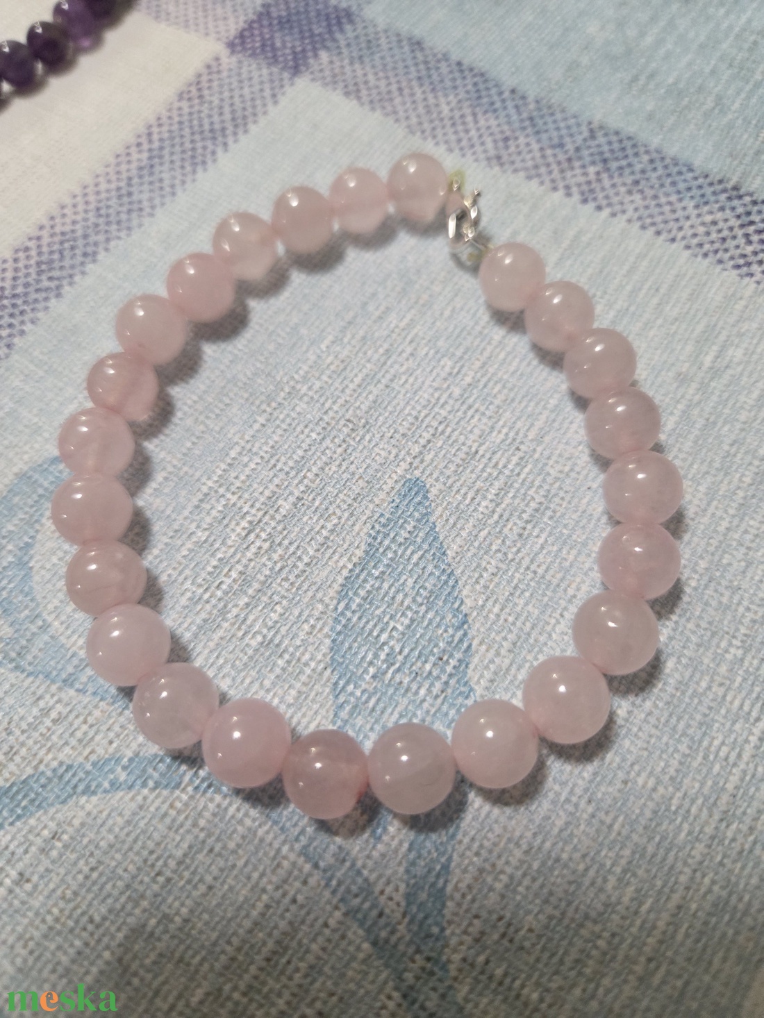 Rózsakvarc karkötő  - ékszer - karkötő - ásványkarkötő - Meska.hu