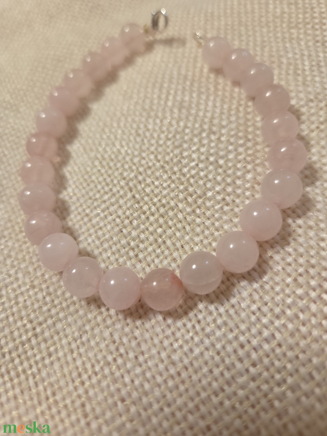 Rózsakvarc karkötő  - ékszer - karkötő - ásványkarkötő - Meska.hu