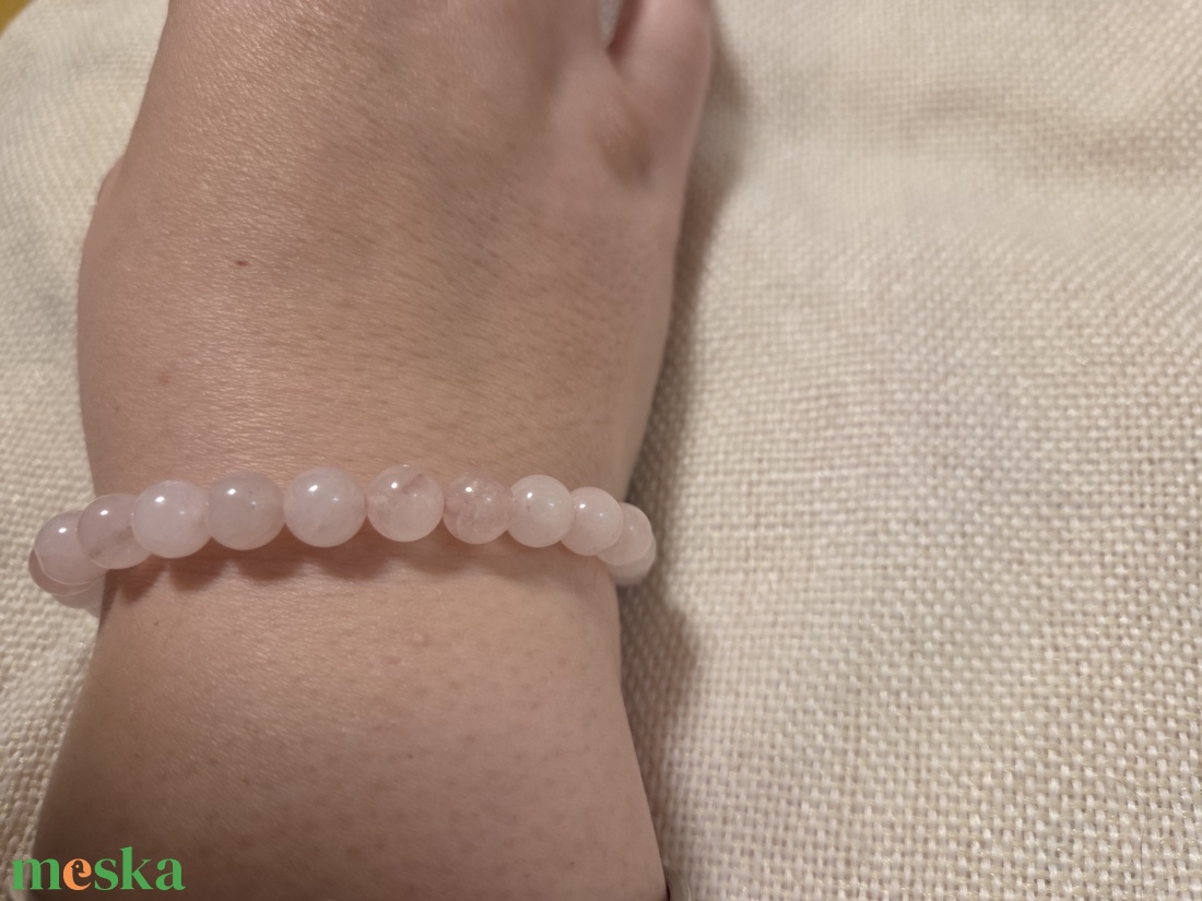Rózsakvarc karkötő  - ékszer - karkötő - ásványkarkötő - Meska.hu