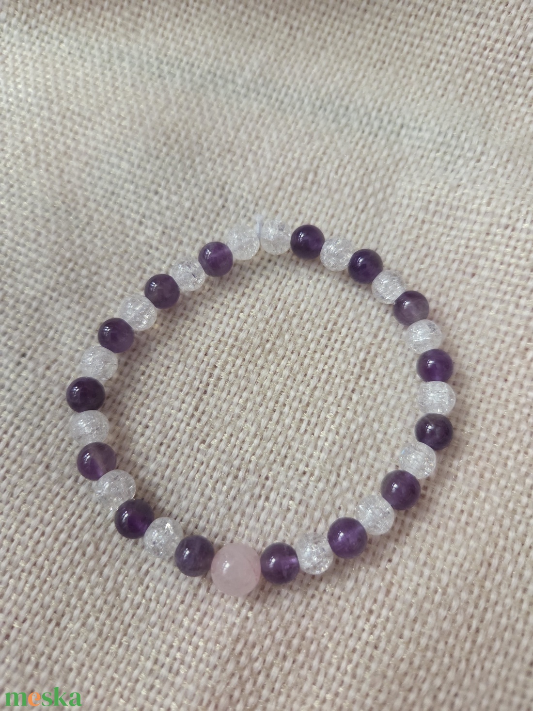 Csendes ragyogás gyöngyből készült karkötő - ékszer - karkötő - ásványkarkötő - Meska.hu