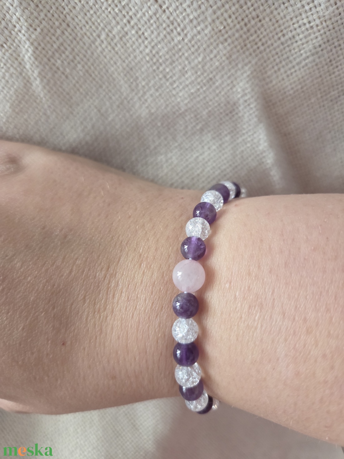 Csendes ragyogás gyöngyből készült karkötő - ékszer - karkötő - ásványkarkötő - Meska.hu