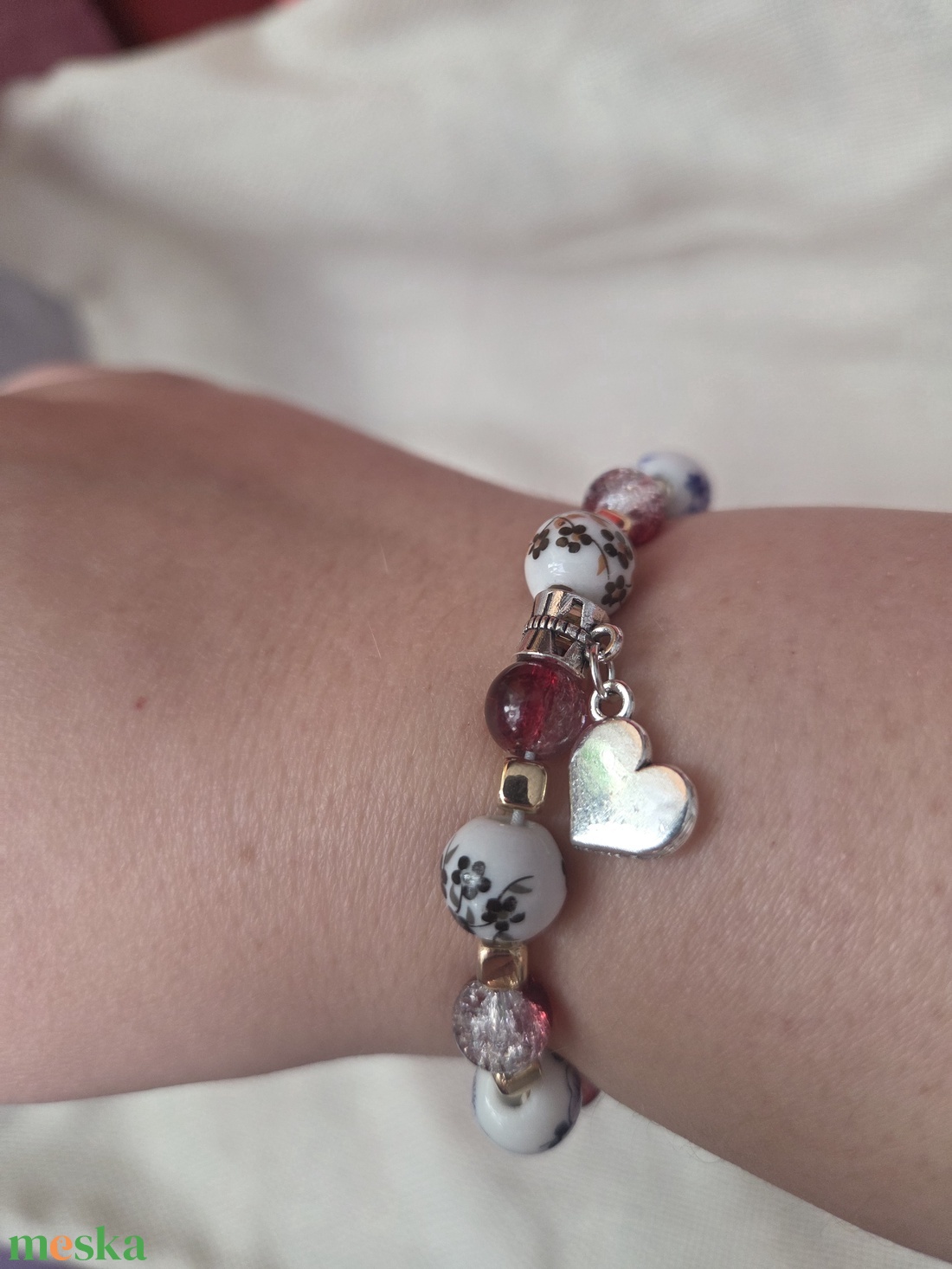 Színes tavaszi virágok - Hajnal gyöngy karkötő - ékszer - karkötő - gyöngyös karkötő - Meska.hu