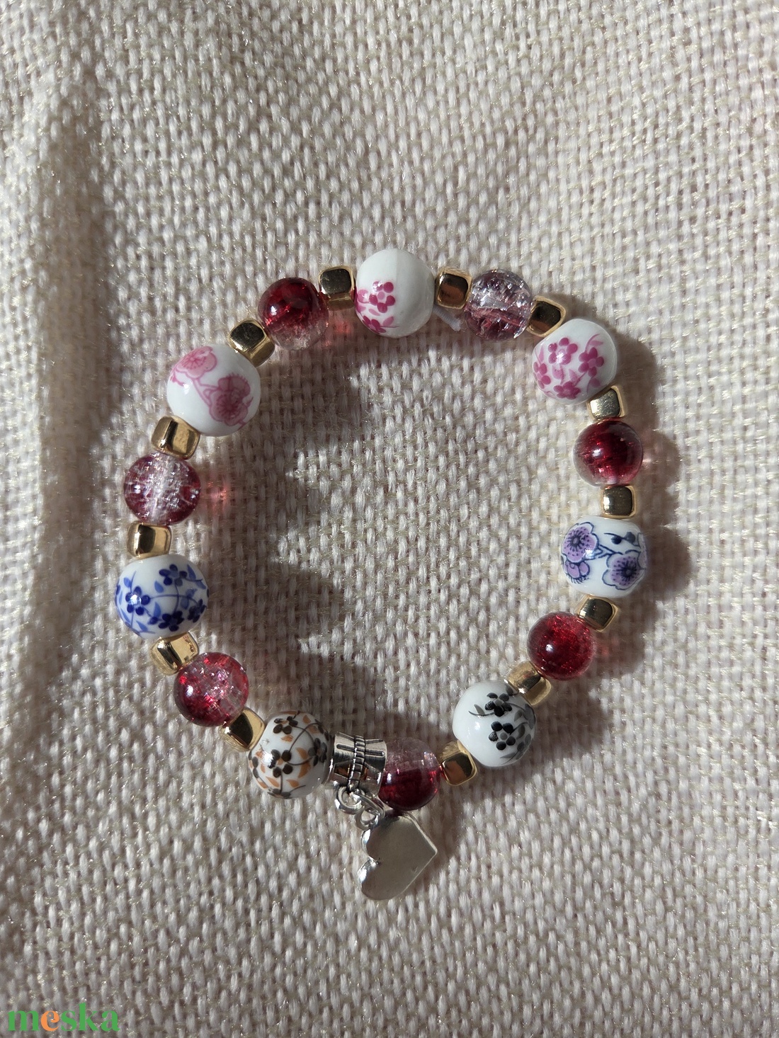 Színes tavaszi virágok - Hajnal gyöngy karkötő - ékszer - karkötő - gyöngyös karkötő - Meska.hu