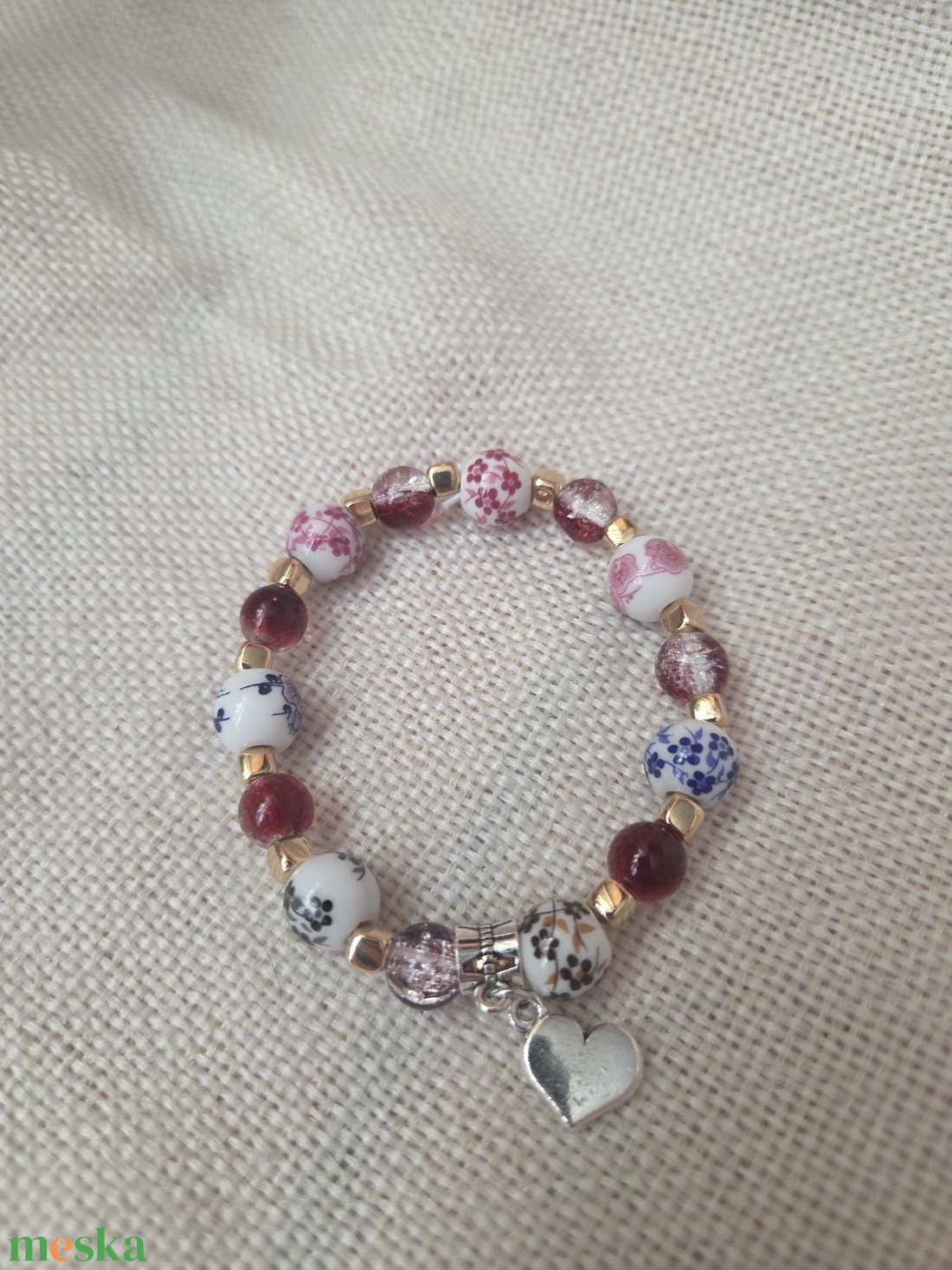 Színes tavaszi virágok - Hajnal gyöngy karkötő - ékszer - karkötő - gyöngyös karkötő - Meska.hu