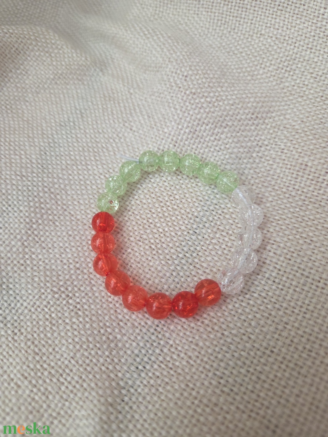 Nemzeti színű karkötő - ékszer - karkötő - gyöngyös karkötő - Meska.hu