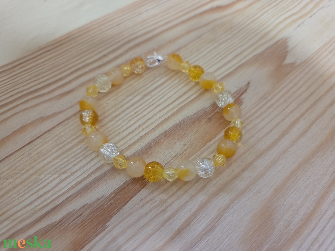 Sárga gyöngyös karkötő  - ékszer - karkötő - gyöngyös karkötő - Meska.hu