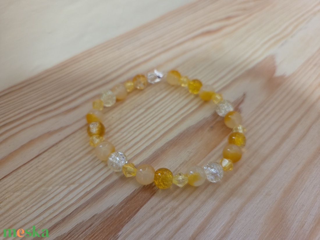 Sárga gyöngyös karkötő  - ékszer - karkötő - gyöngyös karkötő - Meska.hu