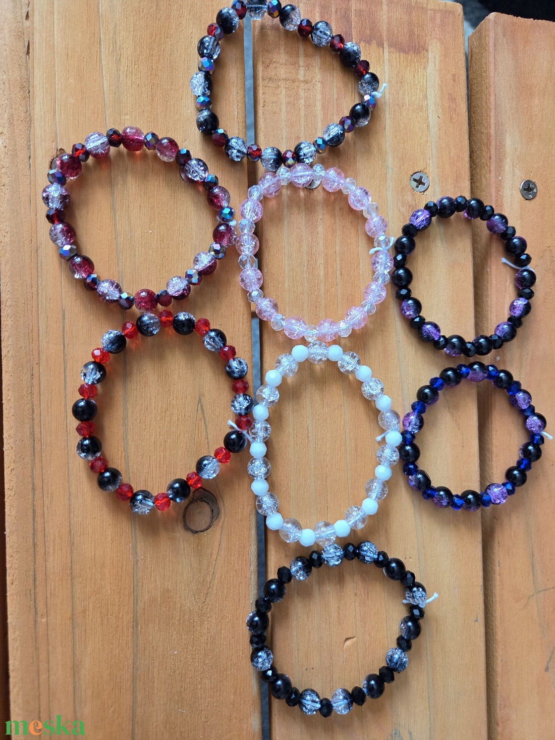 Angyalok és démonok karkötőszett Lila-kék démon  - ékszer - karkötő - gyöngyös karkötő - Meska.hu