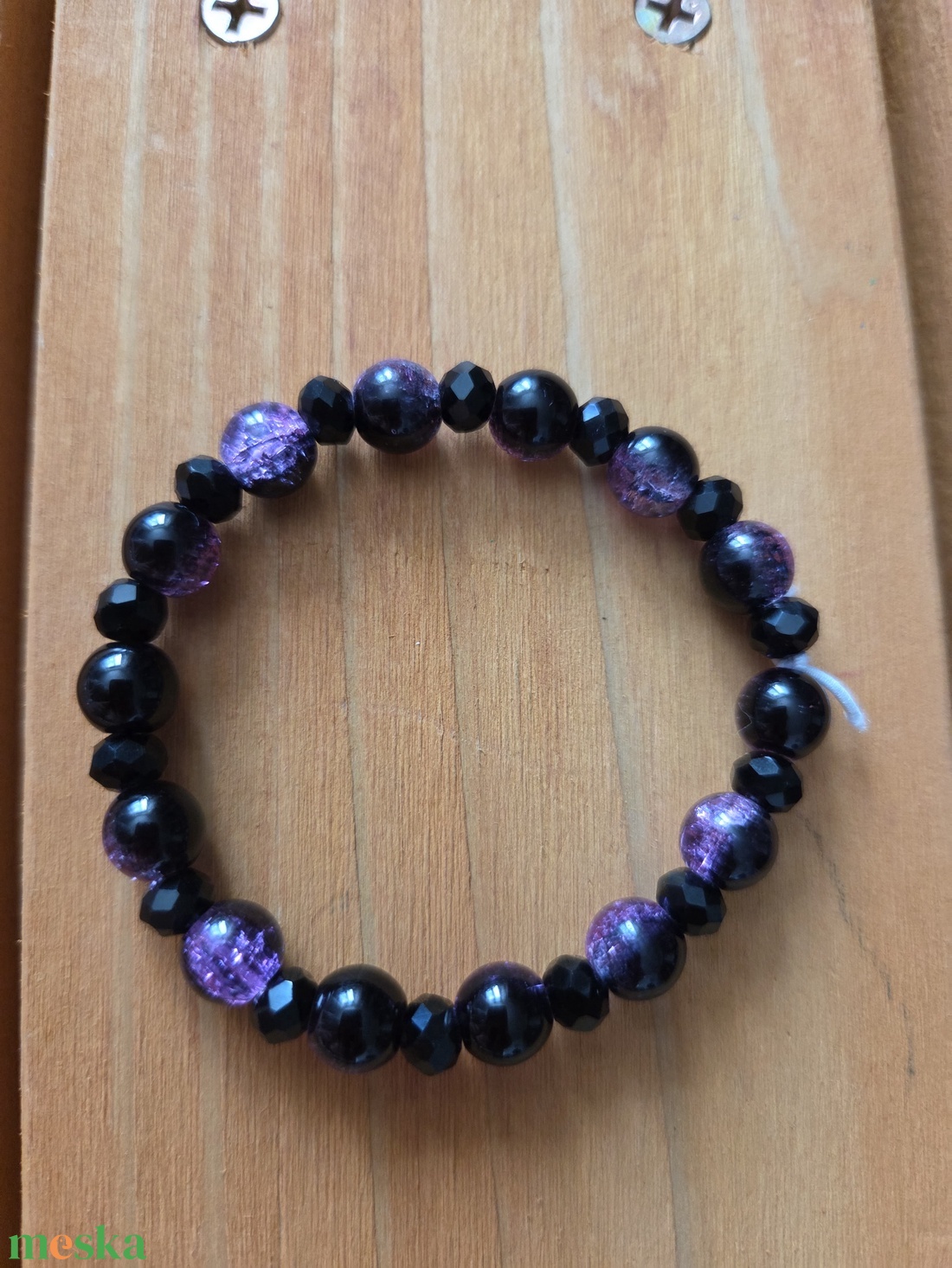 Angyalok és démonok karkötőszett Fekete-lila démon  - ékszer - karkötő - gyöngyös karkötő - Meska.hu