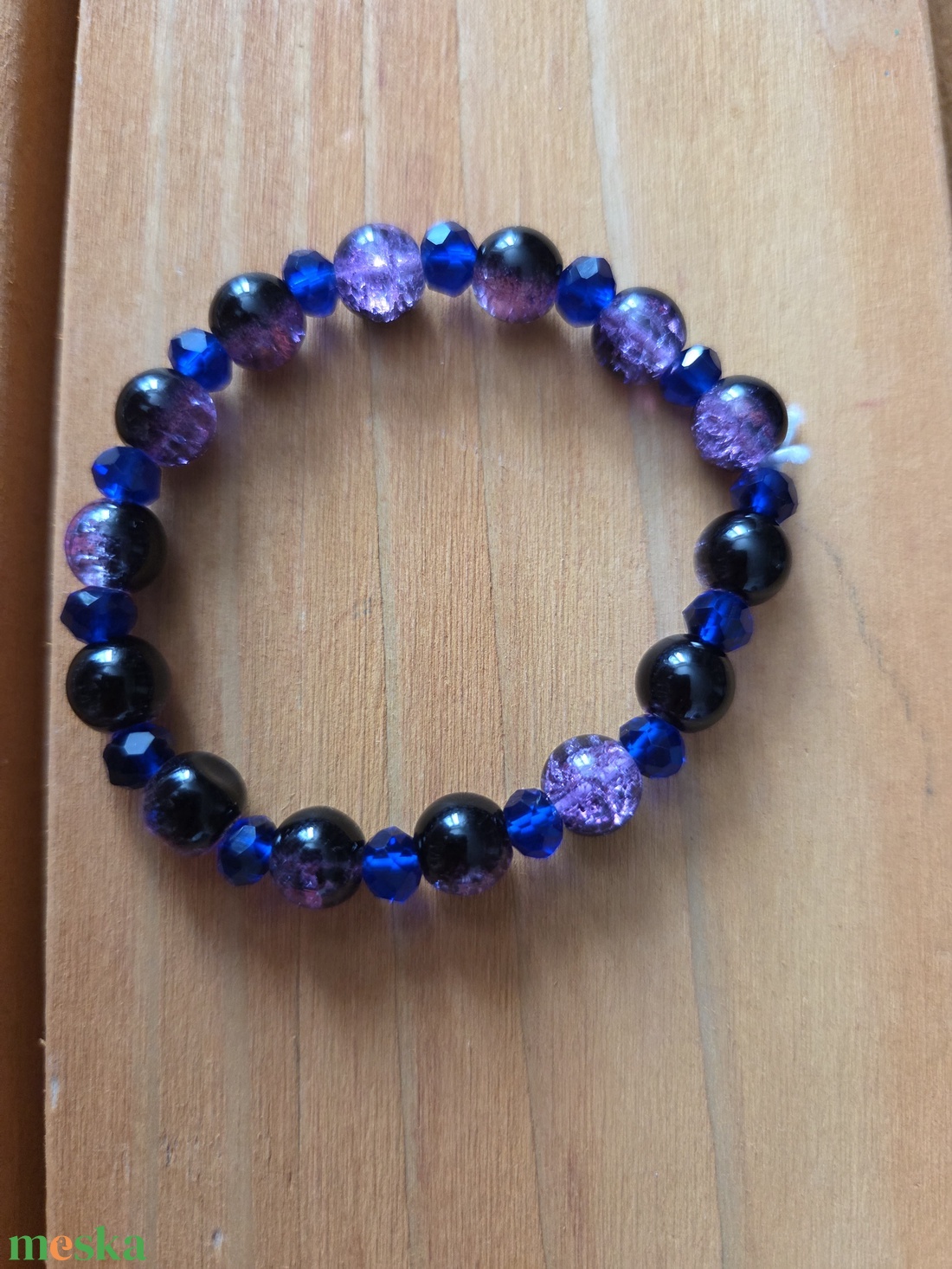 Angyalok és démonok karkötőszett Lila-kék démon  - ékszer - karkötő - gyöngyös karkötő - Meska.hu