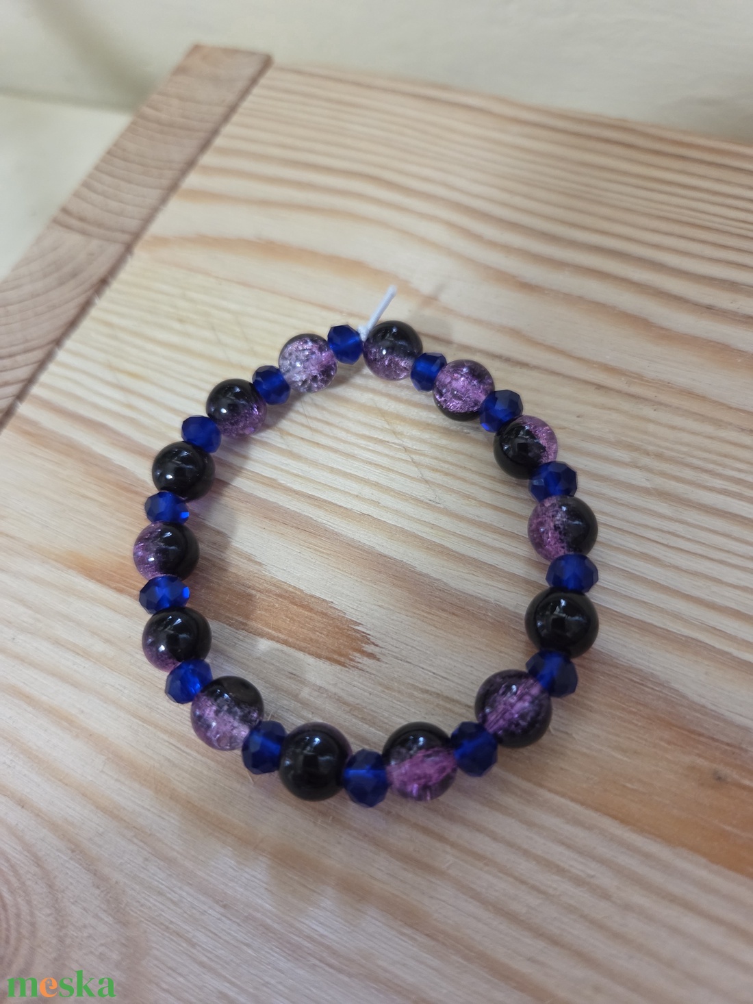 Angyalok és démonok karkötőszett Lila-kék démon  - ékszer - karkötő - gyöngyös karkötő - Meska.hu