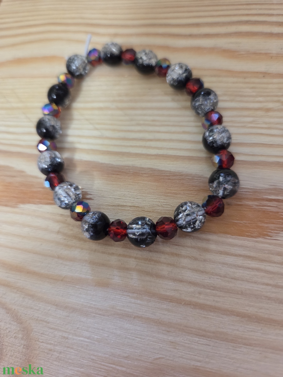 Angyalok és démonok karkötőszett Fekete-piros démon  - ékszer - karkötő - gyöngyös karkötő - Meska.hu