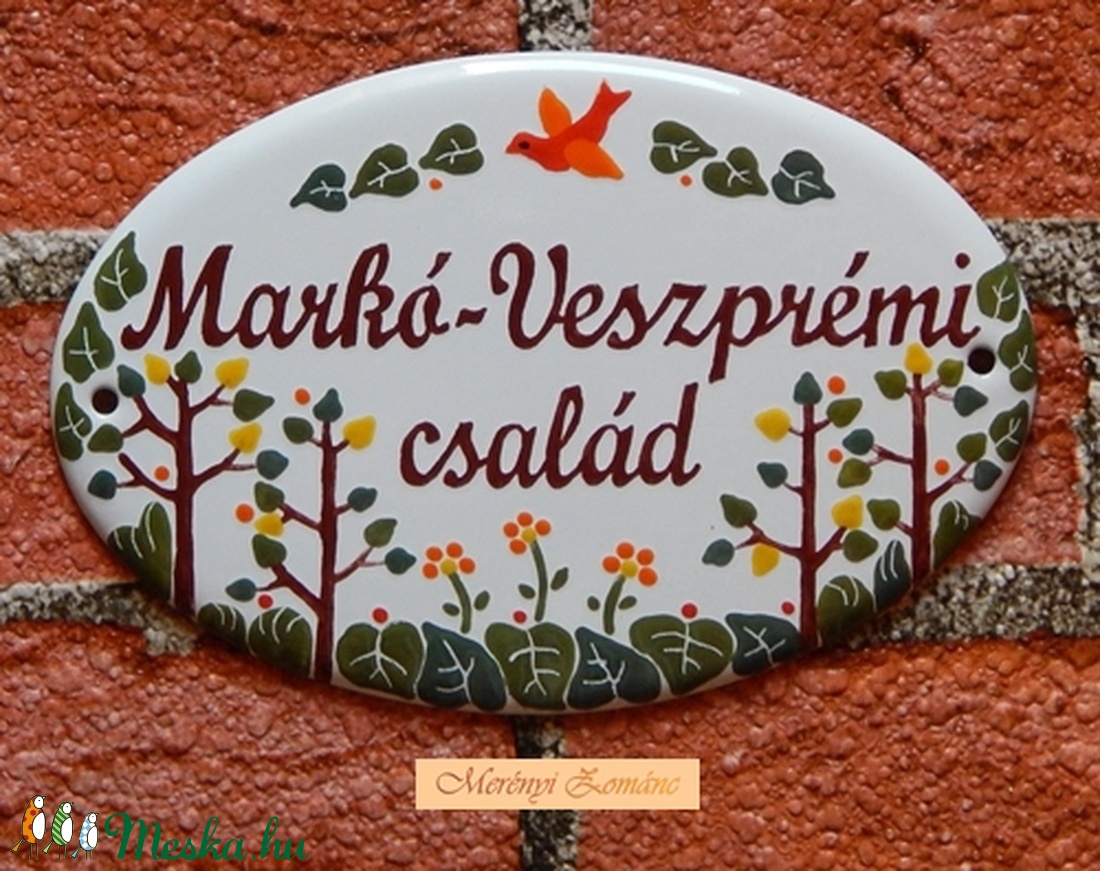 Tűzzománc névtábla. - otthon & életmód - ház & kert - névtábla - Meska.hu