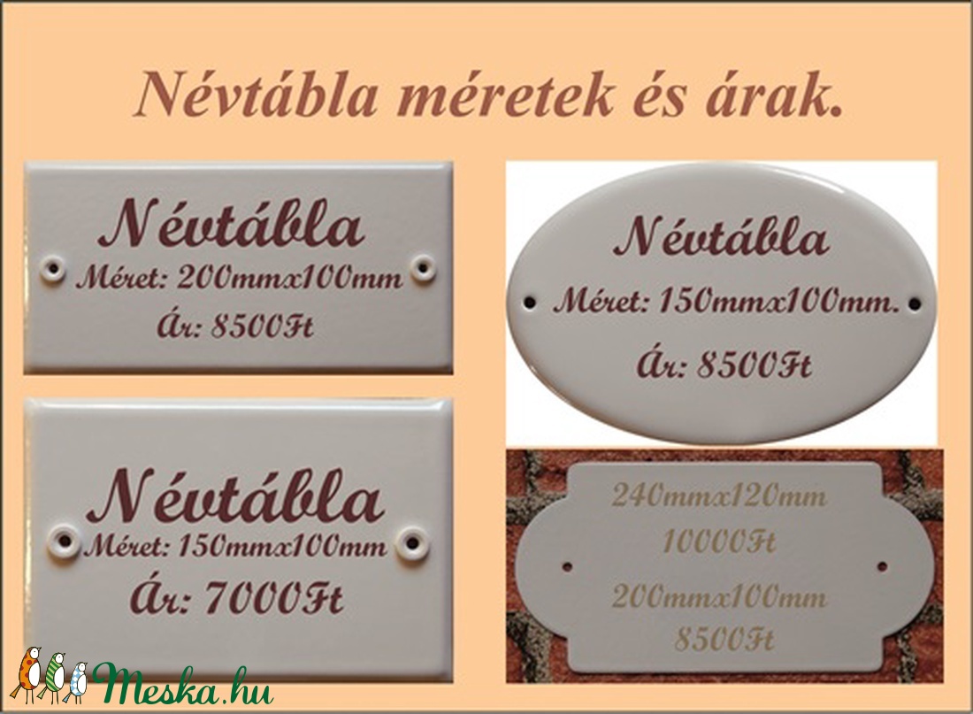 Tűzzománc névtábla. - otthon & életmód - ház & kert - névtábla - Meska.hu