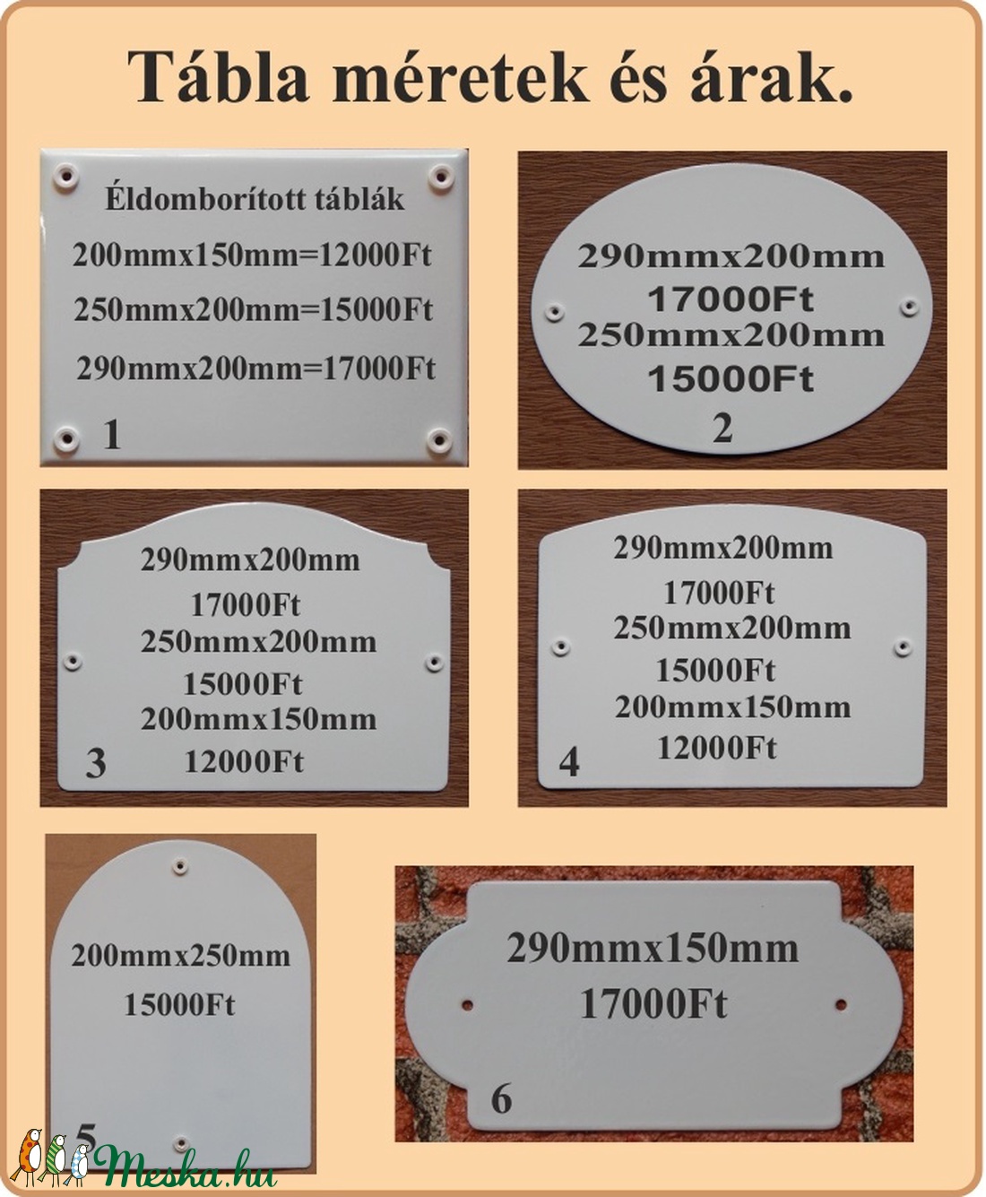 Tűzzománc házszám táblák. - otthon & életmód - ház & kert - házszám - Meska.hu