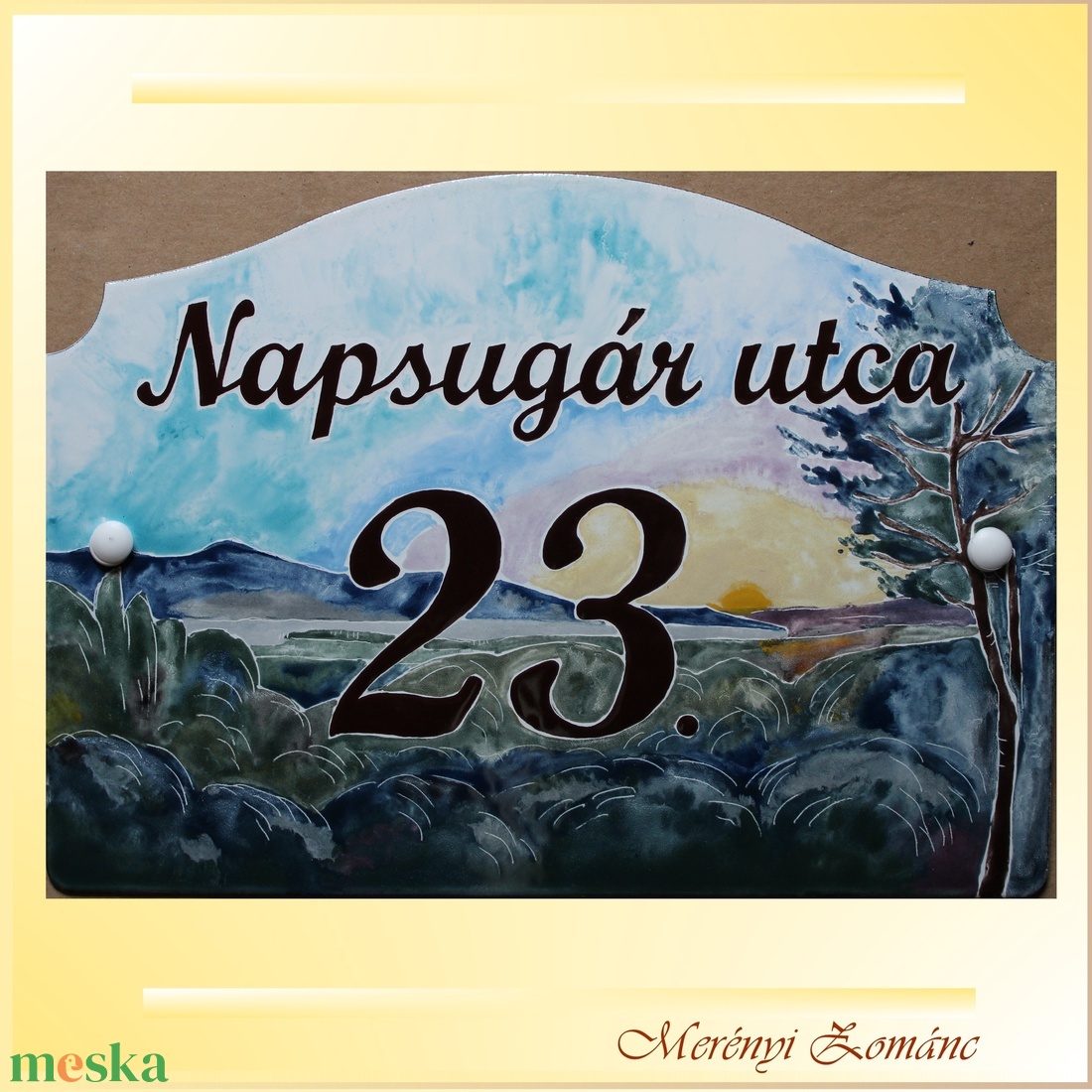 Tűzzománc házszám táblák. - otthon & életmód - ház & kert - házszám - Meska.hu