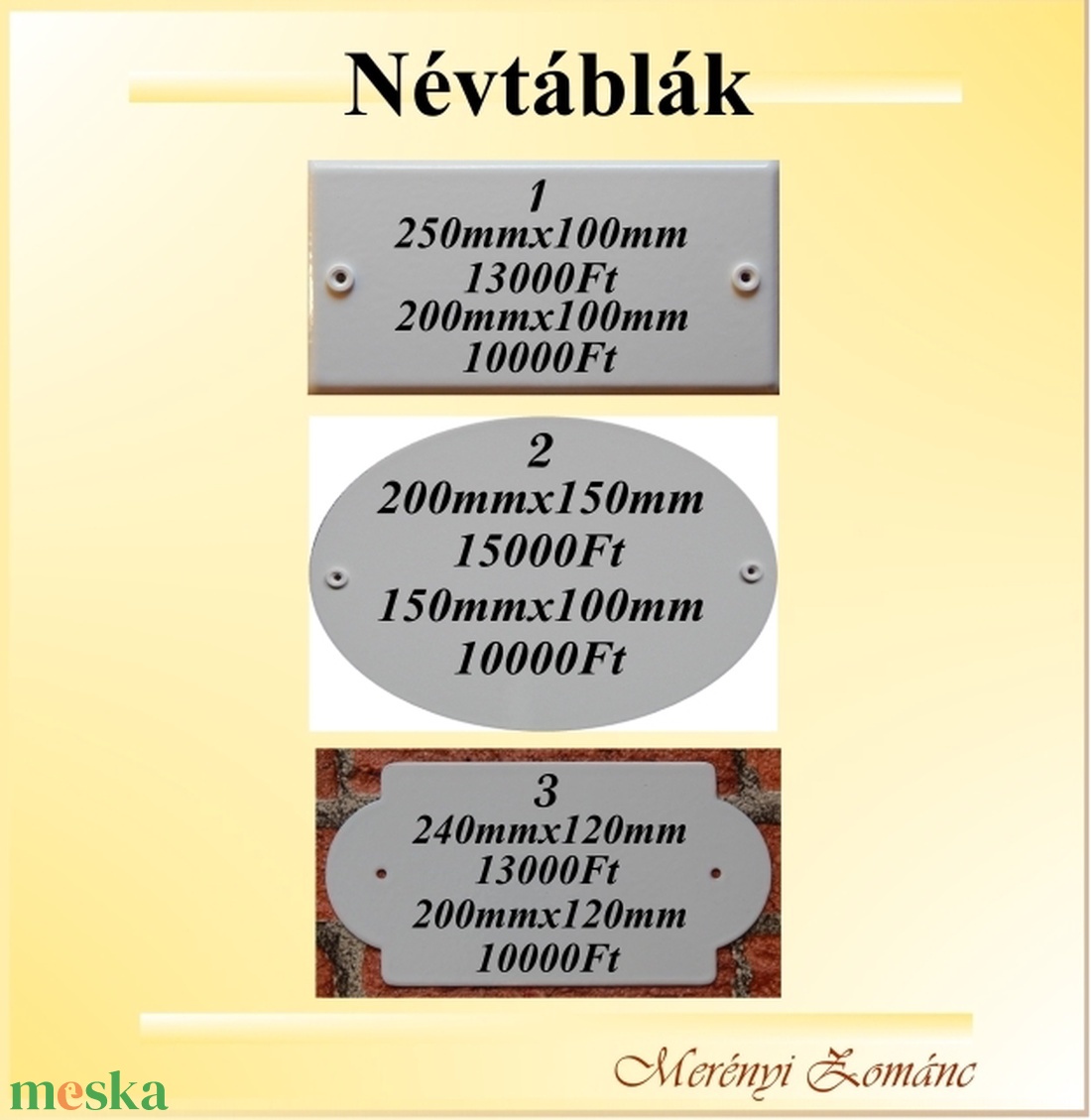 Tűzzománc névtábla. - otthon & életmód - ház & kert - névtábla - Meska.hu