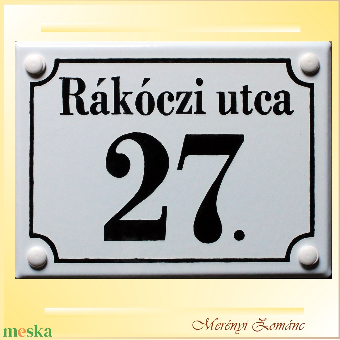 Házszámtábla. - otthon & életmód - ház & kert - házszám - Meska.hu