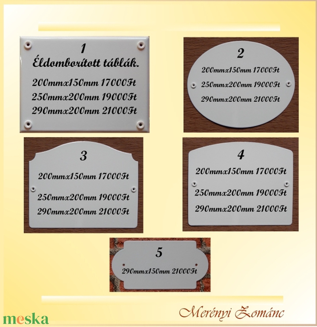 Tűzzománc házszám táblák. - otthon & életmód - ház & kert - házszám - Meska.hu