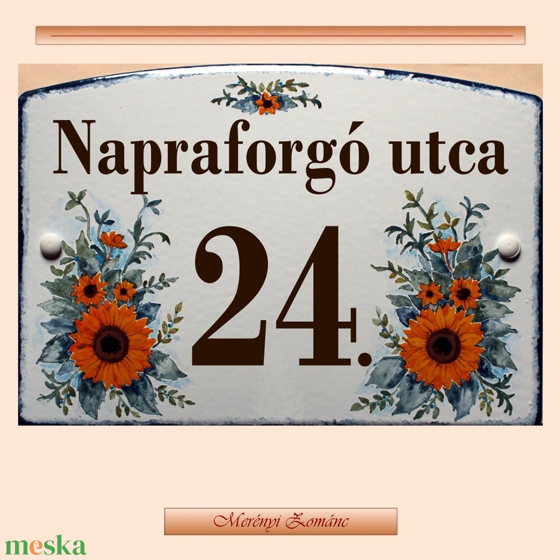 Tűzzománc házszám tábla. - otthon & életmód - ház & kert - házszám - Meska.hu