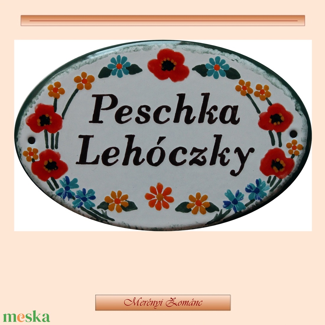 Tűzzománc névtábla. - otthon & életmód - ház & kert - névtábla - Meska.hu