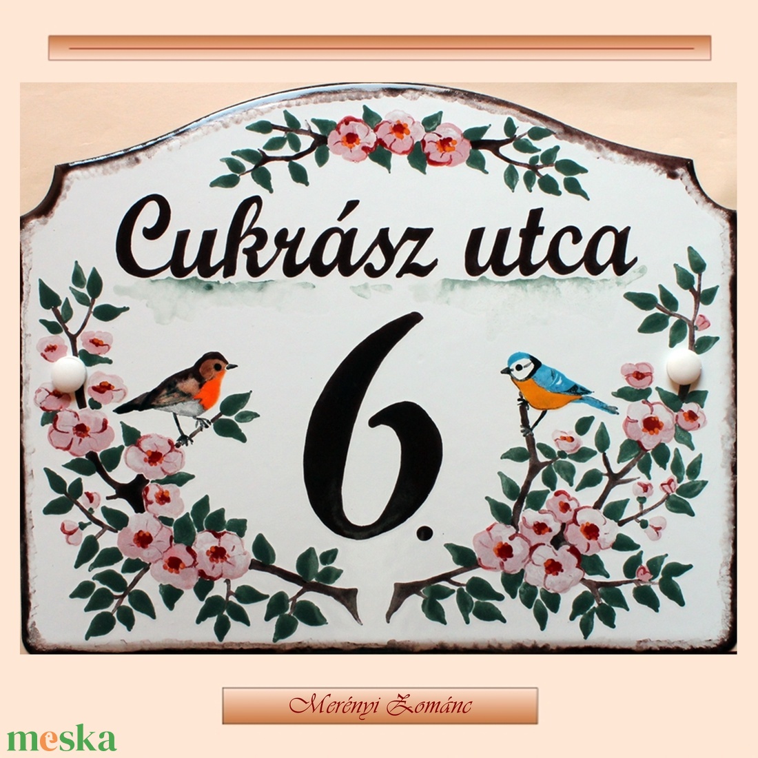 Tűzzománc házszám táblák. - otthon & életmód - ház & kert - házszám - Meska.hu