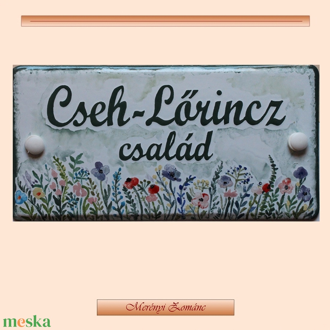 Tűzzománc névtábla. - otthon & életmód - ház & kert - névtábla - Meska.hu