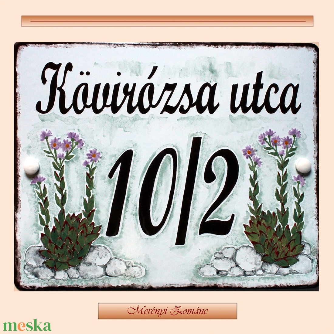 Tűzzománc házszám táblák. - otthon & életmód - ház & kert - házszám - Meska.hu